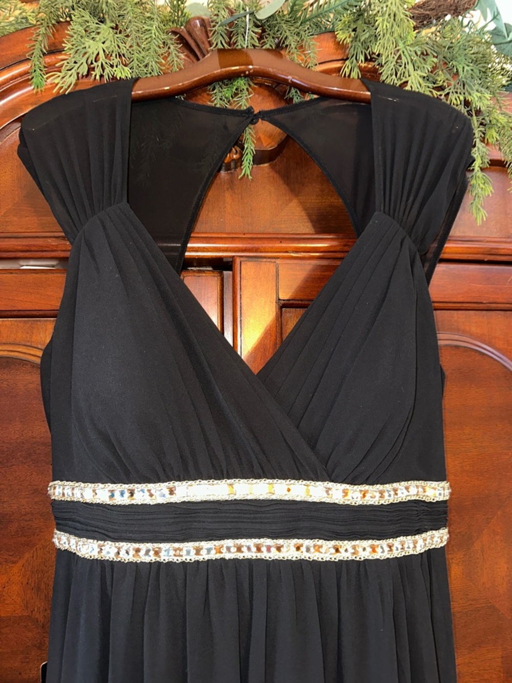 NWT Ever Pretty Black Evening Gown with Embellished Waistband - Picture 3 of 17